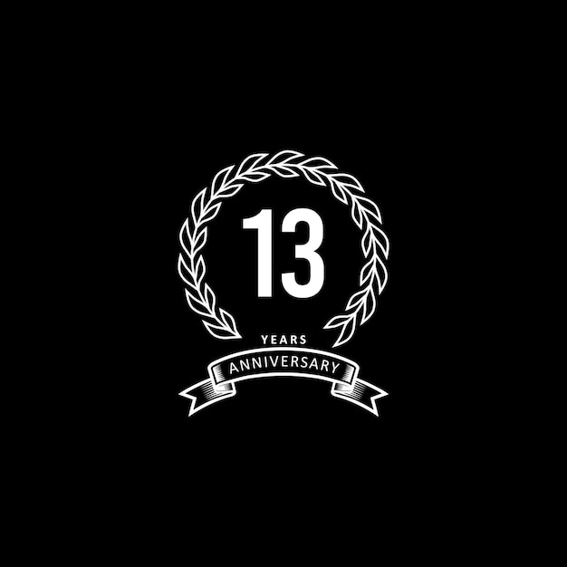 Logotipo do 13º aniversário com fundo branco e preto