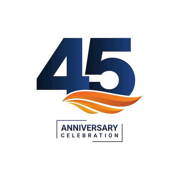 Logotipo do 45º aniversário design de logotipo perfeito para eventos de comemoração de aniversário ilustração vetorial eps 10