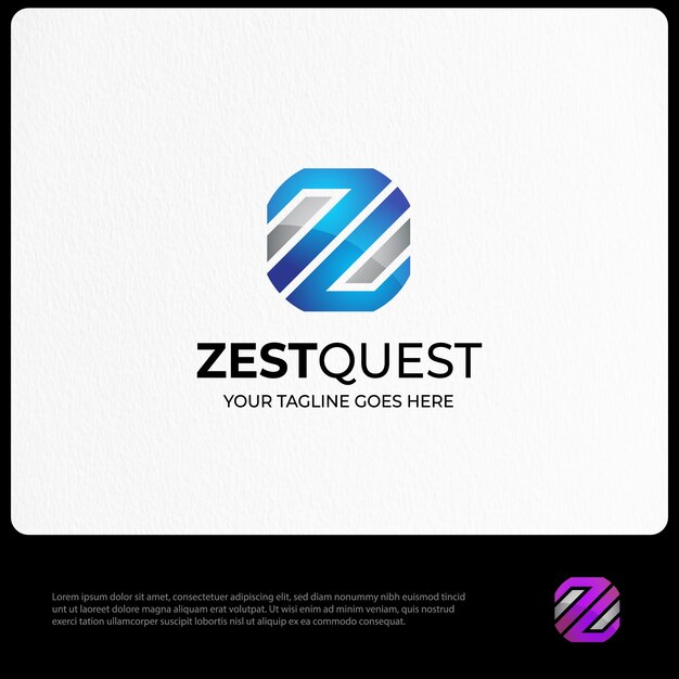 Logotipo do alfabeto zest quest z