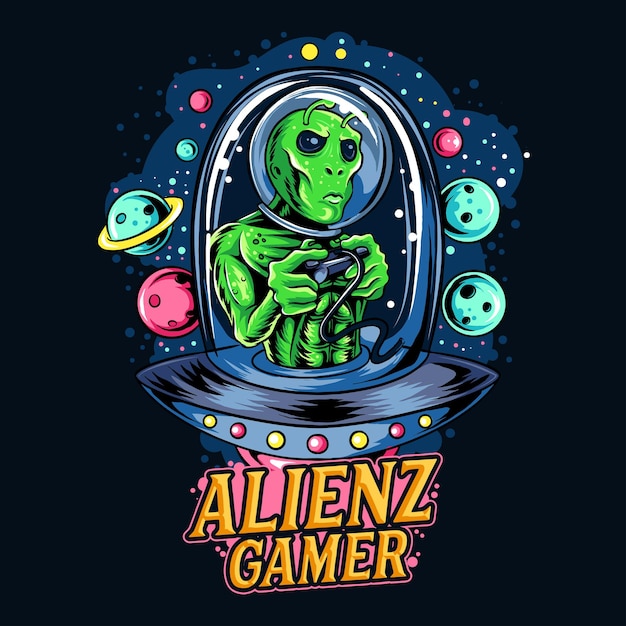 Modelo Imagem de desenho animado Alienígena Camiseta on-line - VistaCreate