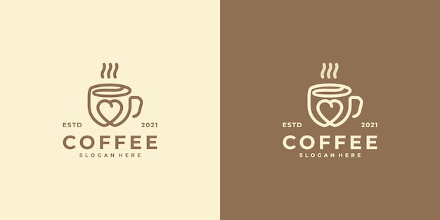 Logotipo do amante do café com estilo de arte de linha