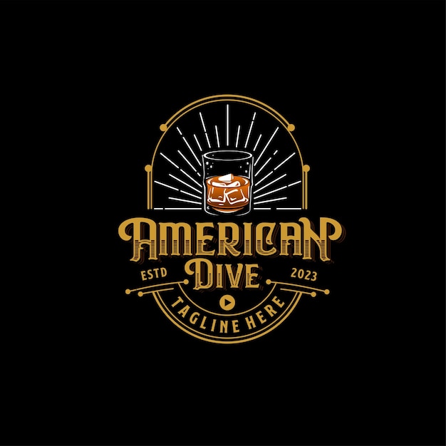 Vetor logotipo do american dive for bar and longue