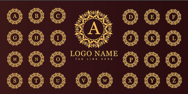 Logotipo do antigo emblema vitoriano de luxo retrô com moldura ornamental