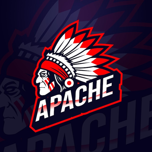 Logotipo do apache esport indiano desenhado à mão