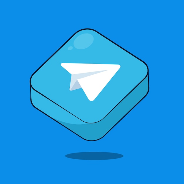 Vetor logotipo do aplicativo telegram icon illustration vector cube app