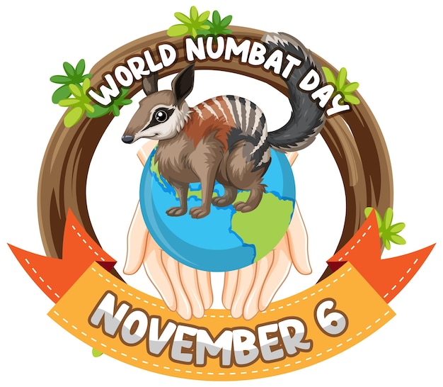 Logotipo do banner do dia mundial numbat