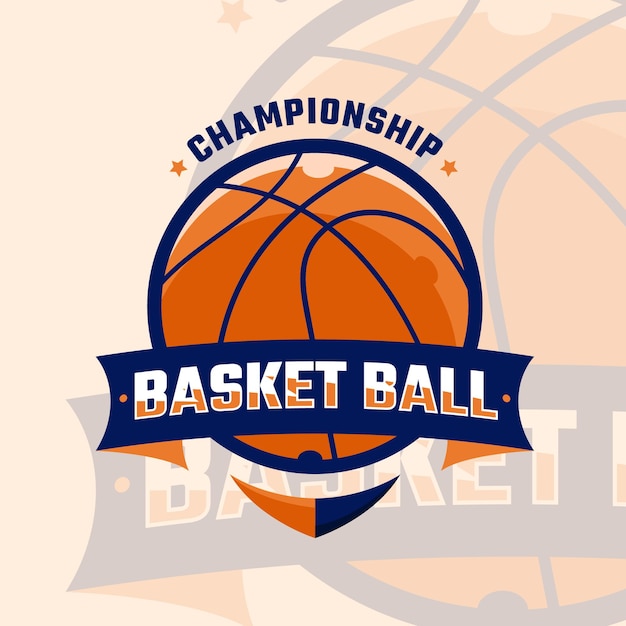 Logotipo do basquete, projeta modelos em um fundo bege