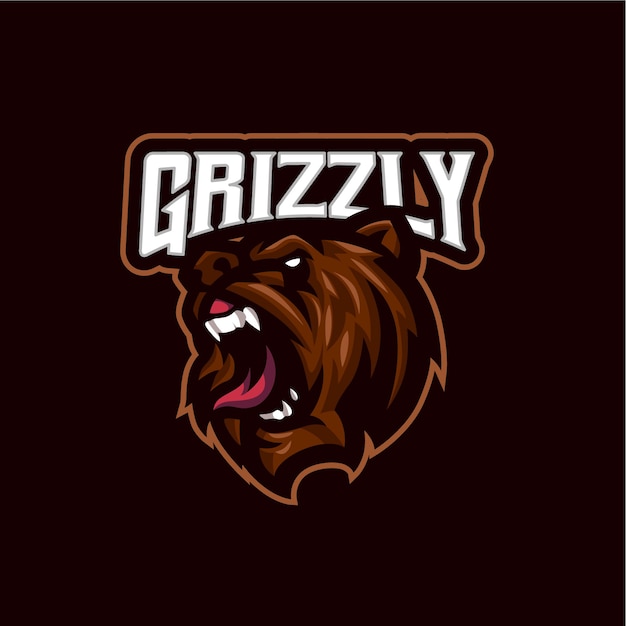 Logotipo do bear head mascot para esports e equipes esportivas