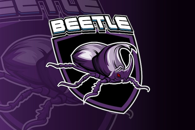 Vetor logotipo do beetle gamer mascot esport