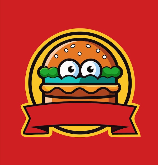 Logotipo do bigeyed hamburger com cores vibrantes