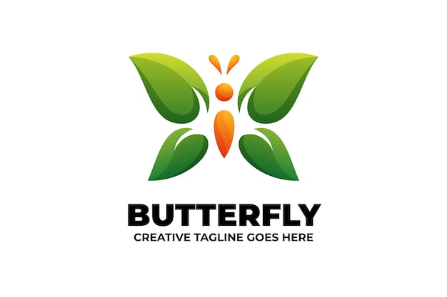 Logotipo do butterfly nature fresh gradient