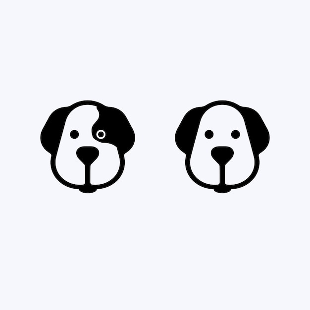 Logotipo do cachorro e ícone ilustração vetorial animal gráfico de design