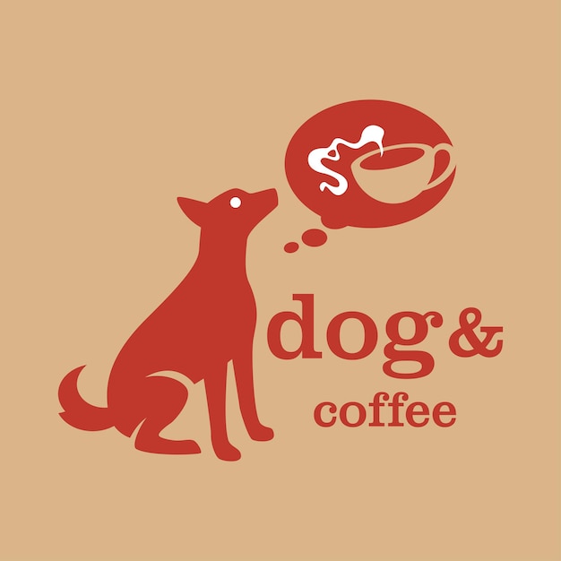 Vetor logotipo do café para cachorro