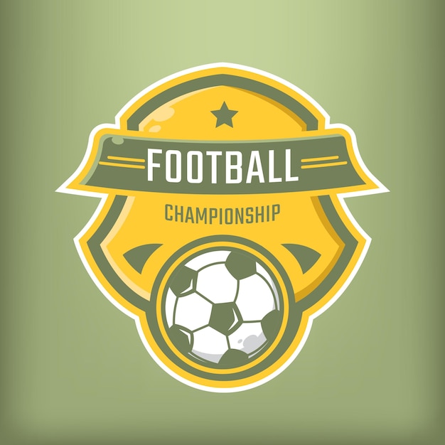 Logotipo do campeonato de futebol na elegante cor dourada sobre fundo verde