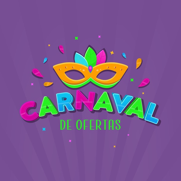 Vetor logotipo do carnaval de ofertas de maquiagem no brasil
