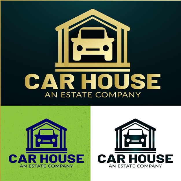 Vetor logotipo do carro lindos e criativos designs de logotipo para casa de carro