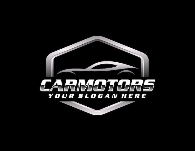 Logotipo do carro metálico realista