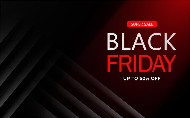 Logotipo do cartaz Black Friday Sale Banner em fundo escuro