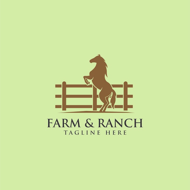 Vetor logotipo do cavalo de corrida de fazenda