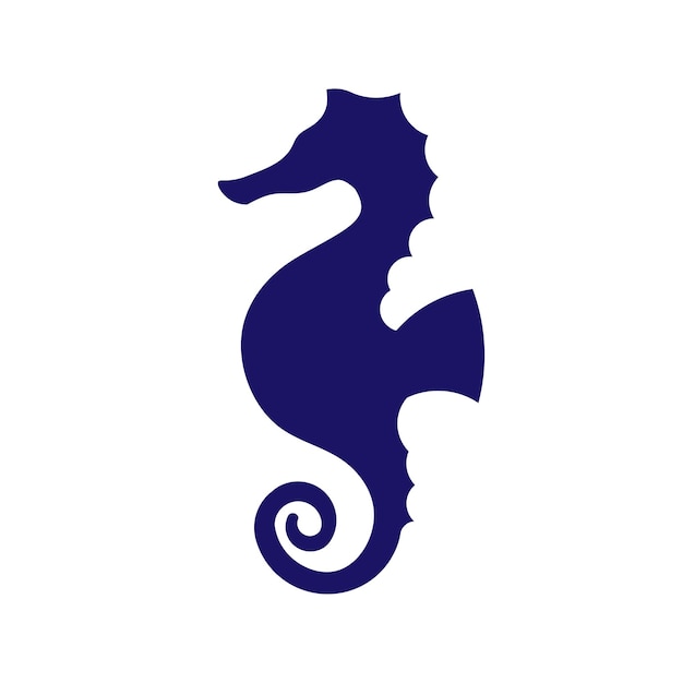 Vetor logotipo do cavalo-marinho azul