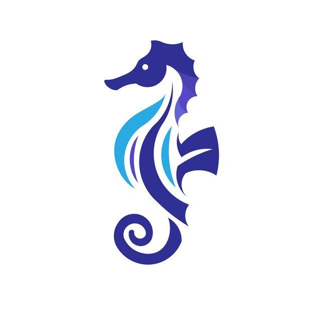 Vetor logotipo do cavalo-marinho azul