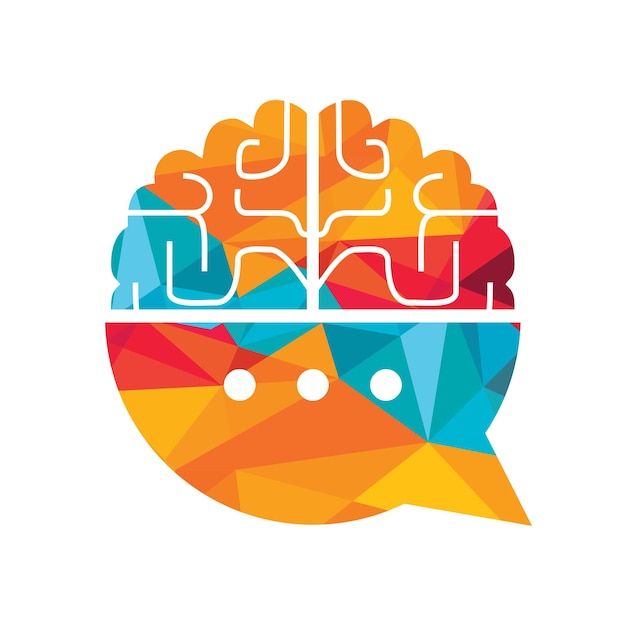 Vetor logotipo do cérebro ilustração de vetor psicológico