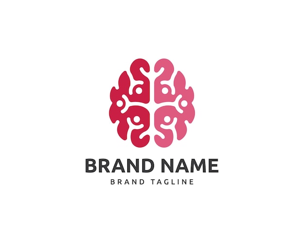 Logotipo do cérebro juntos