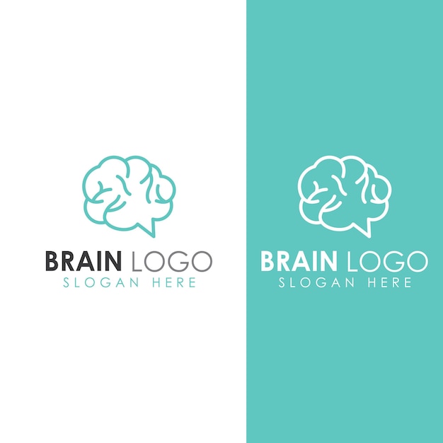 Logotipo do cérebro logotipo do cérebro com combinação de tecnologia e células nervosas da parte do cérebro com modelo de ilustração vetorial de conceito de design