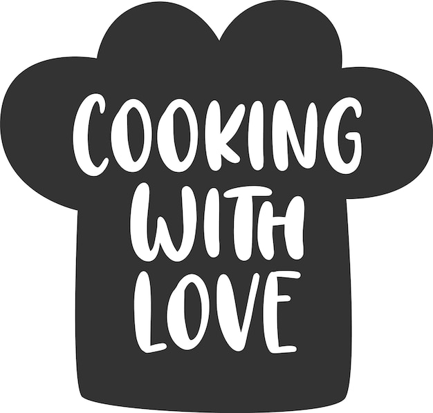 Vetor logotipo do chapéu cozinhando com amor