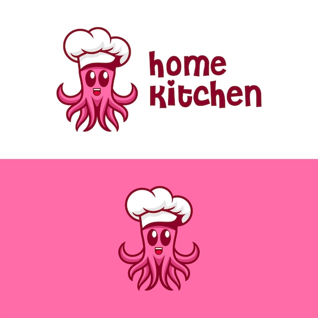 Logotipo do chef de cozinha squid