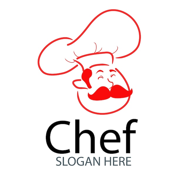 Vetor logotipo do chefe de cozinha feliz