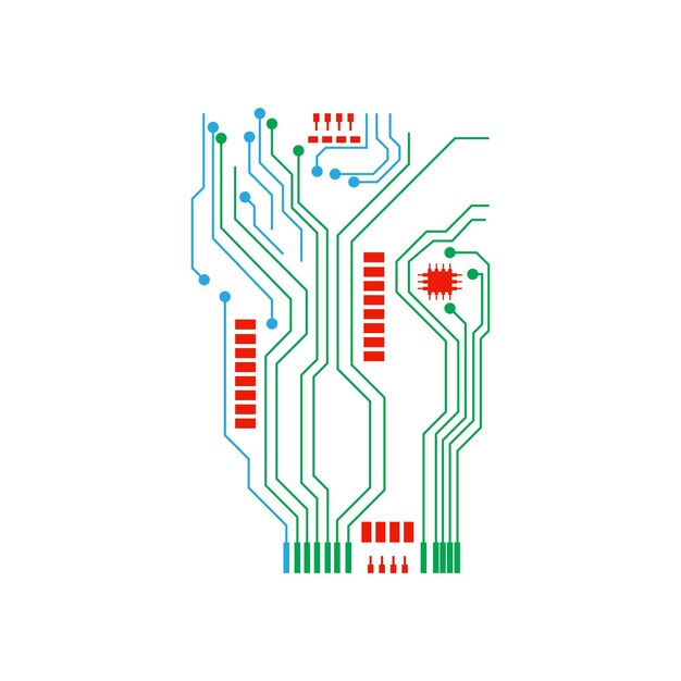 Vetor logotipo do circuito modelo de ilustração vetorial design de ícone