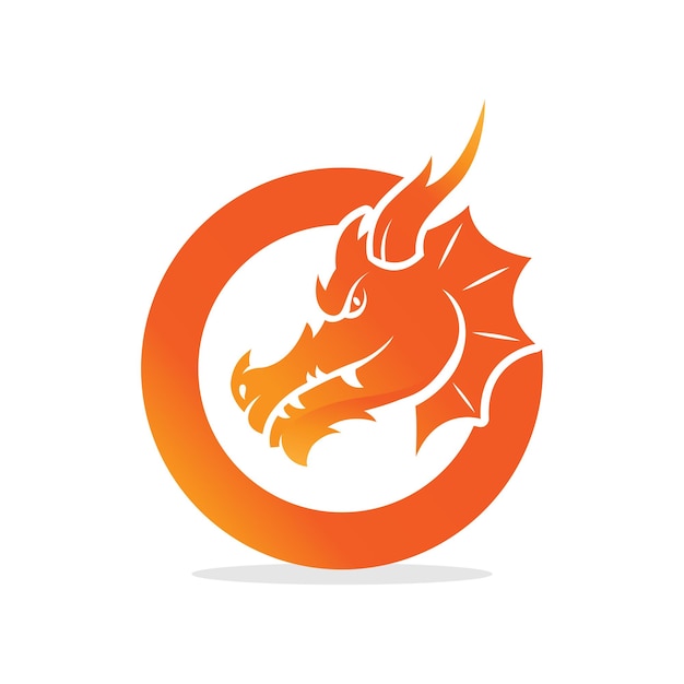 Logotipo do círculo do dragão Ilustração vetorial do dragão