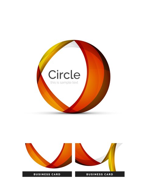 Logotipo do círculo formas de redemoinho sobrepostas transparentes ícone de negócios limpo moderno