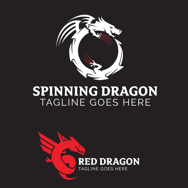 Vetor logotipo do círculo giratório do dragão