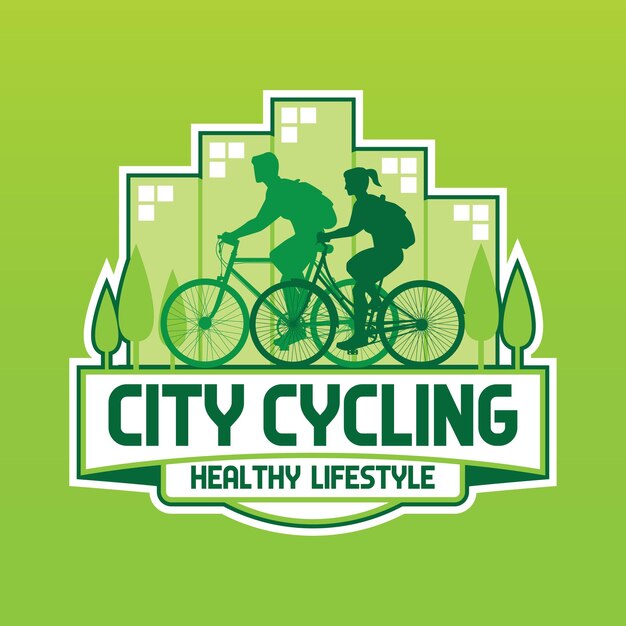 Logotipo do city cycling healthy lifestyle