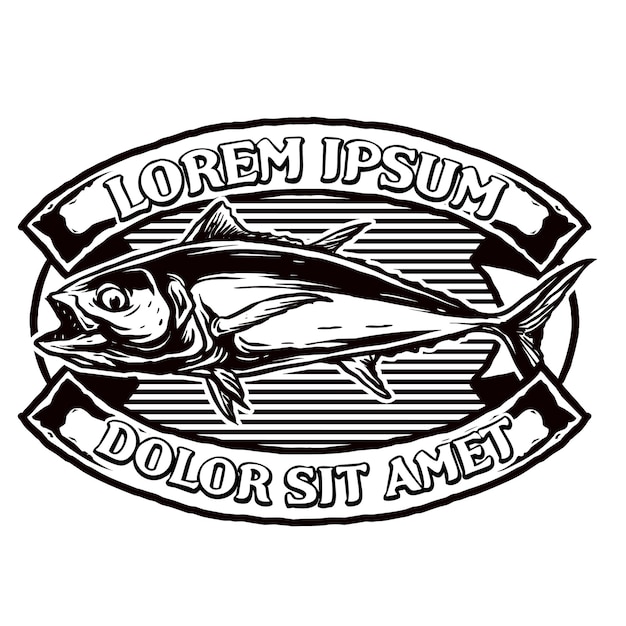 Logotipo do clube de atum para pesca