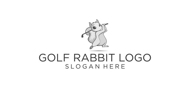 Vetor logotipo do coelho de golfe