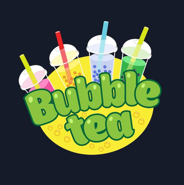 Logotipo do conceito bubble tea