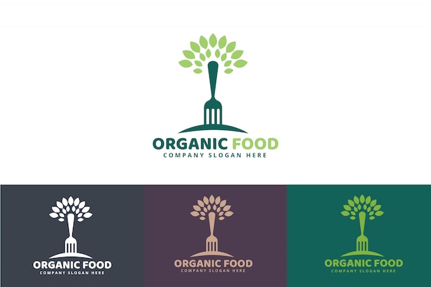 Vetor logotipo do conceito de alimentos orgânicos