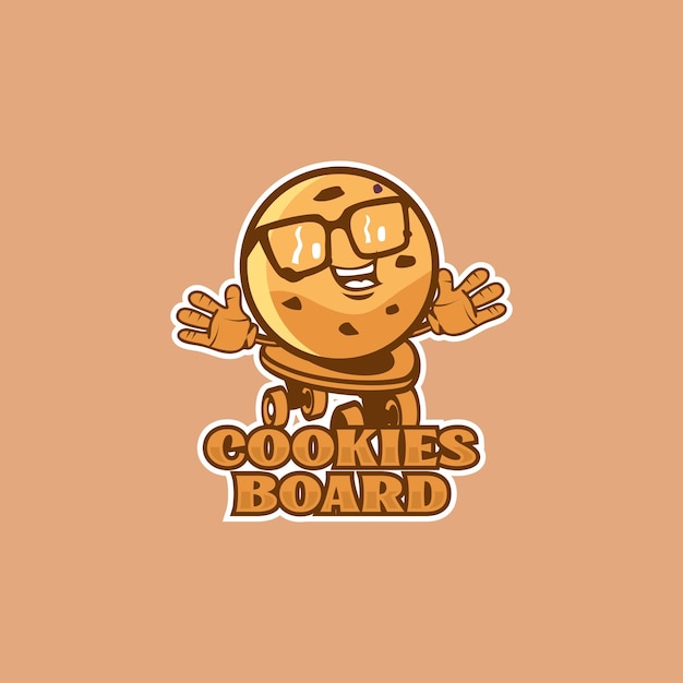 Vetor logotipo do cookie com o skate