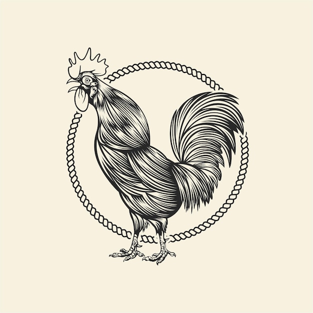 Logotipo do design da silhueta de frango