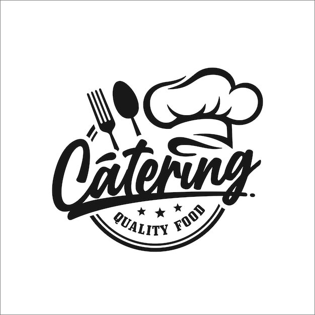 Vetor logotipo do design de alimentos de qualidade para catering