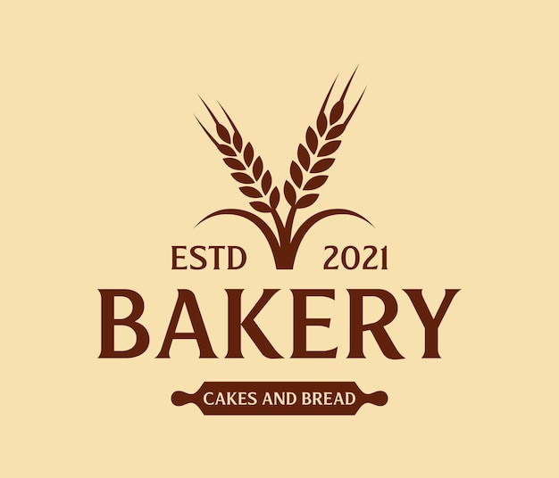 Vetor logotipo do design de pães e bolos de padaria
