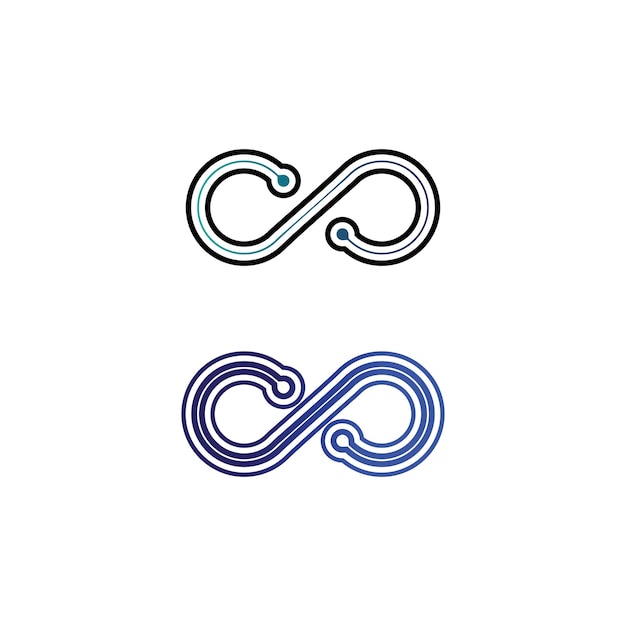 Logotipo do design infinito e 8 ícones, vetor, sinal, logotipo criativo para negócios e símbolo infinito corporativo