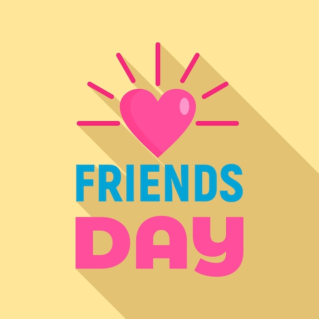 Vetor logotipo do dia dos amigos do coração ensolarado ilustração plana do logotipo do vetor do dia dos amigos do coração ensolarado para web design