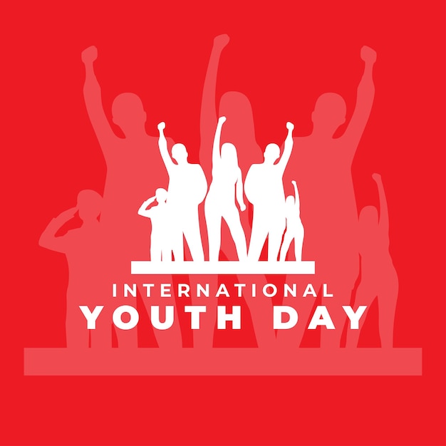 Vetor logotipo do dia internacional da juventude para ilustração de ícone vetorial de design de modelo de pôster