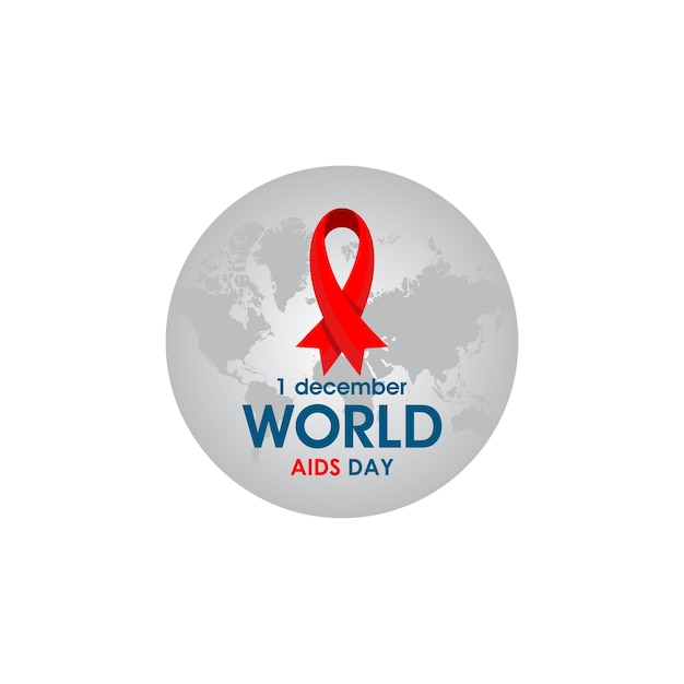 Logotipo do dia mundial da aids com fita vermelha