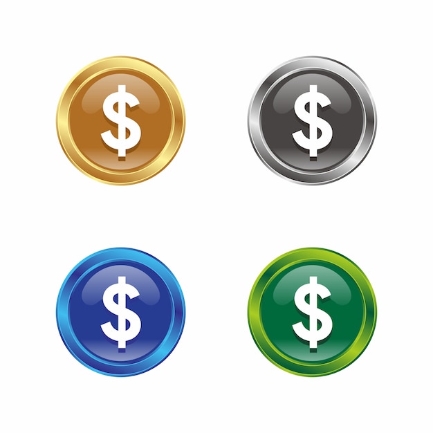 Logotipo do dólar, ícone do dólar 3d
