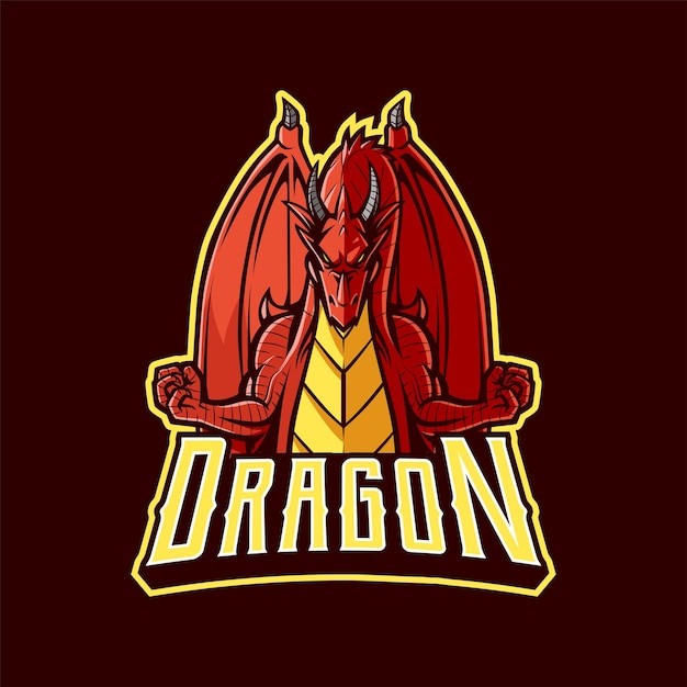 Logotipo do dragon mascot para esport